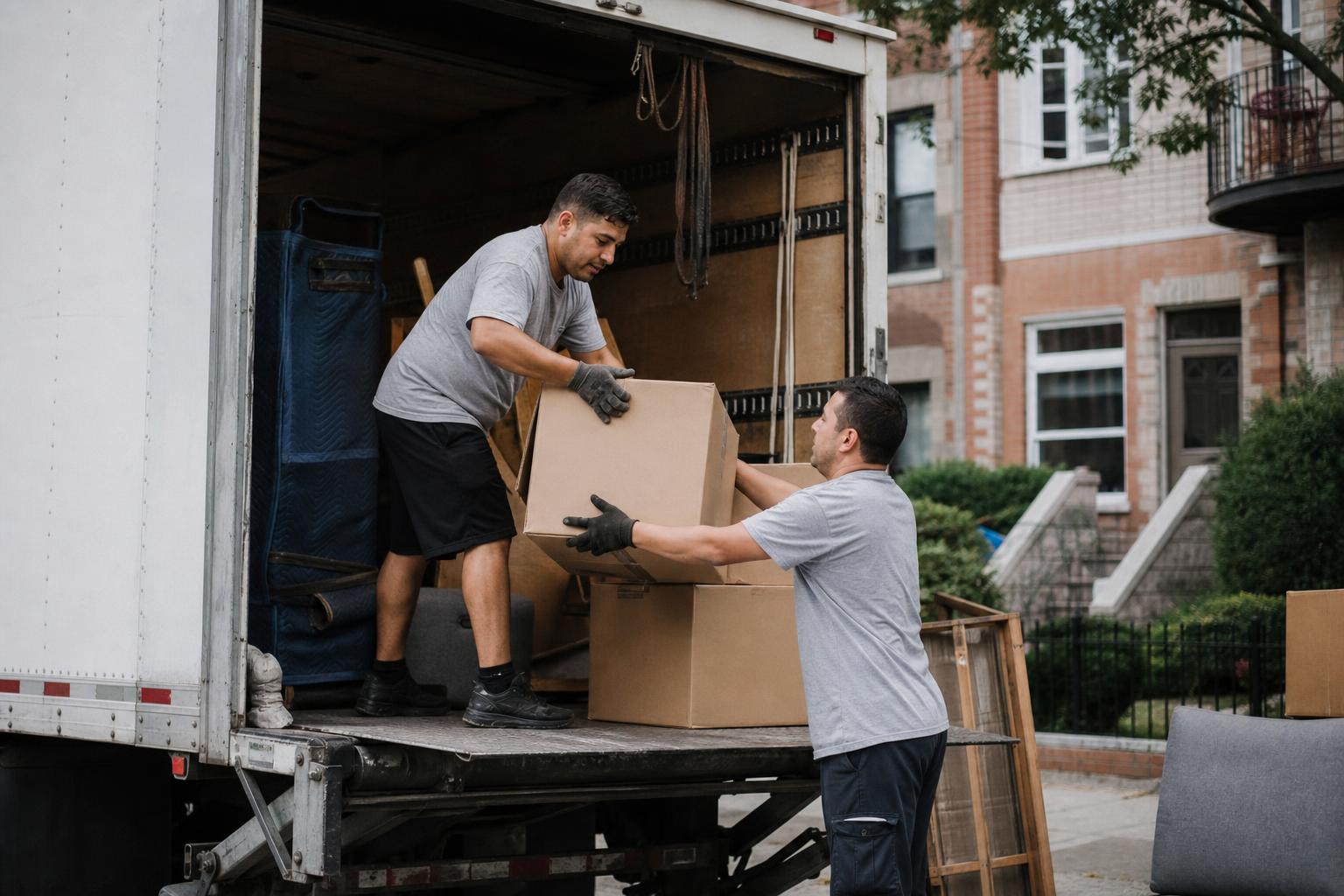 Lift & Chill crew loading boxes and furniture into a moving truck